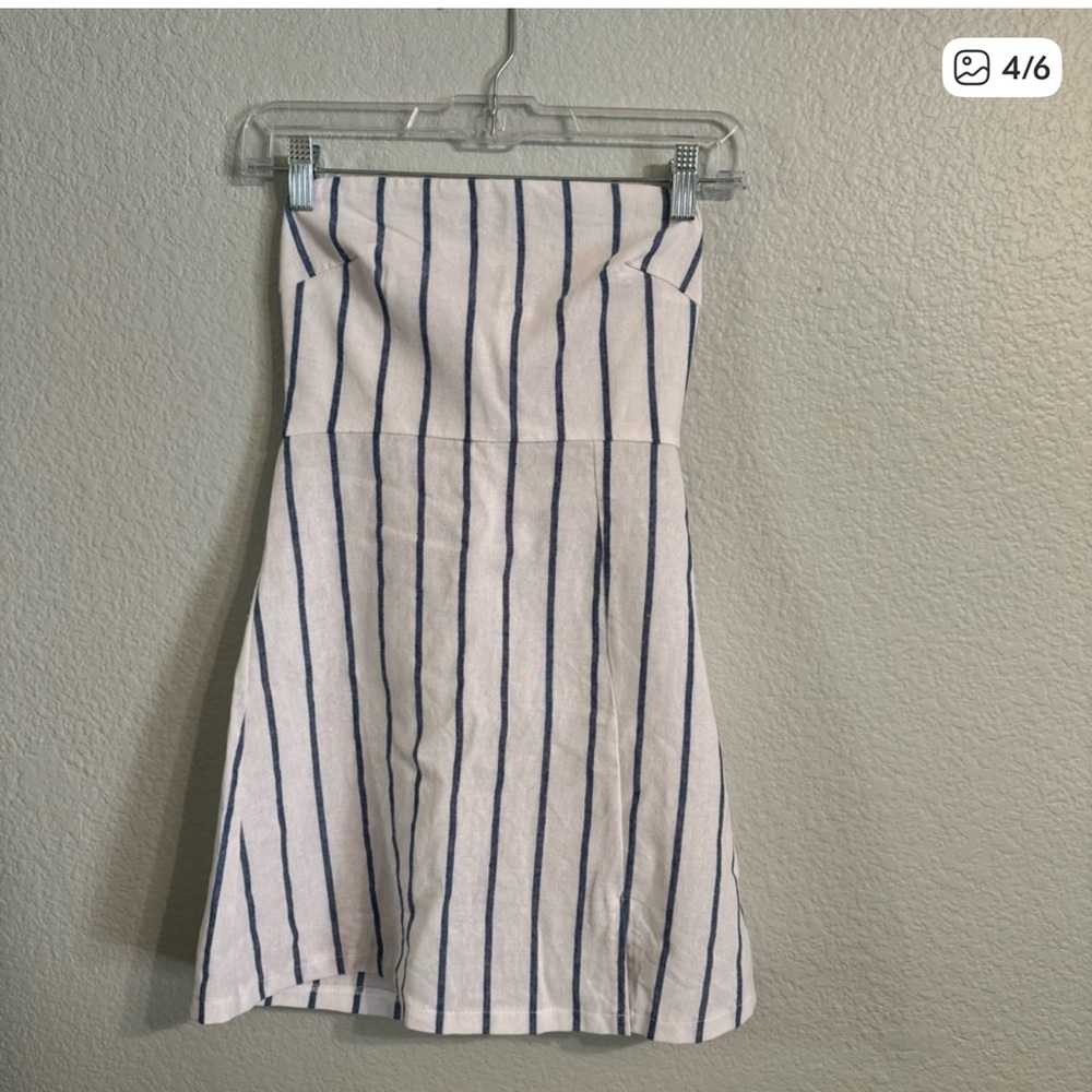 SNDYS Elena Blue Stripe Dress - XXS - Picture 3 of 5